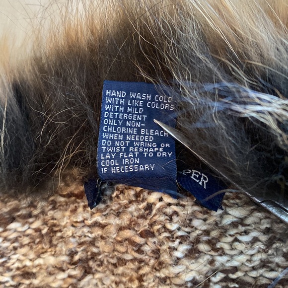 Boston Proper Faux Fur Collar Tie Front Cardigan. - Picture 12 of 16